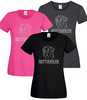 Naisten Valueweight T-paita "Bling Bling" Rottweiler pää-ER
