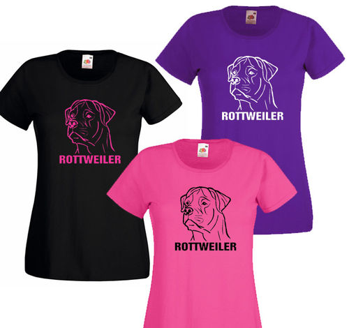Naisten Valueweight T-paita Rottweiler pää-ER